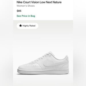 Nike Womens Court Vision Leather Sneakers